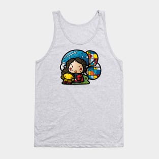 Refugee Girl with Doll: World Refugee Day Awareness Tank Top